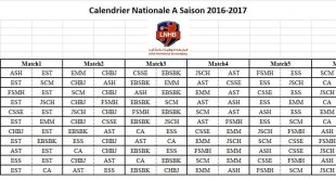 calendrier nationale A 16-17